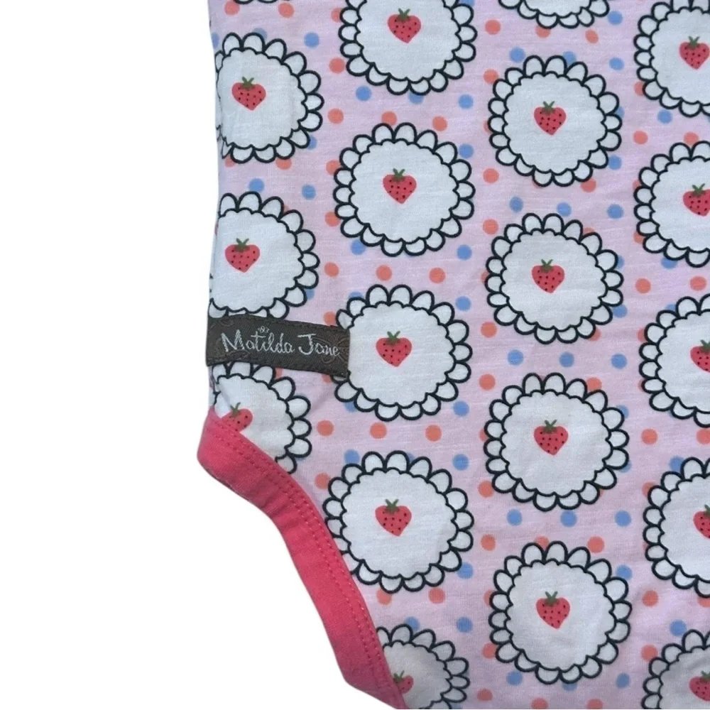Matilda Jane Girls 3-6M Strawberry Print Long Sleeve Bodysuit - Picture 3 of 5